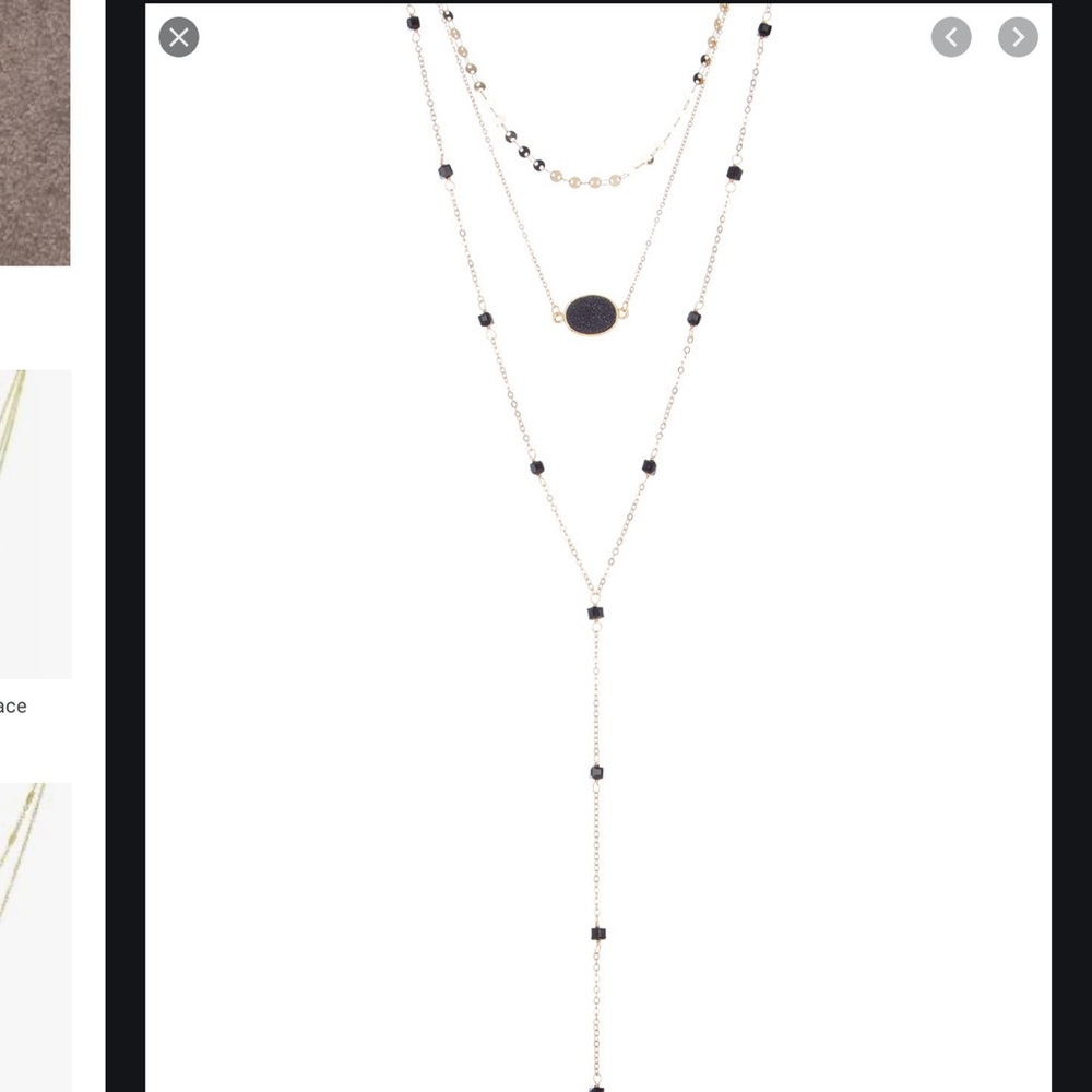 Panacea Druzy Triple Layered Y-Necklace